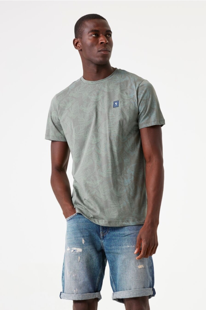 T SHIRT MET PRINT F51004 6792 LIGHT SAGE